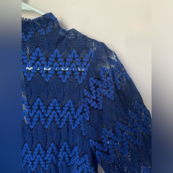Free People Simone Lace Mini Woman's Blue Dress Size X Small - Picture 3 of 8